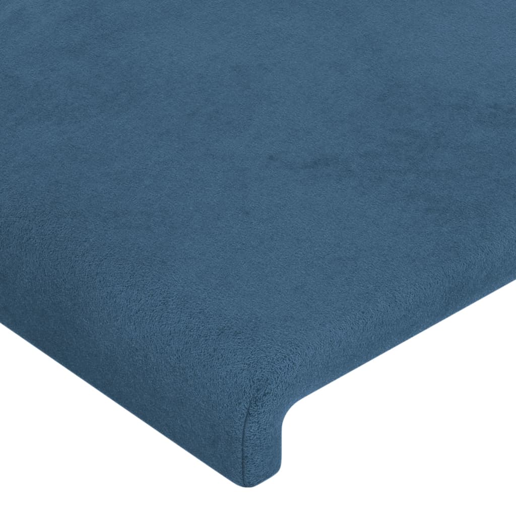 vidaXL Hoofdbord met randen 93x16x118/128 cm fluweel donkerblauw