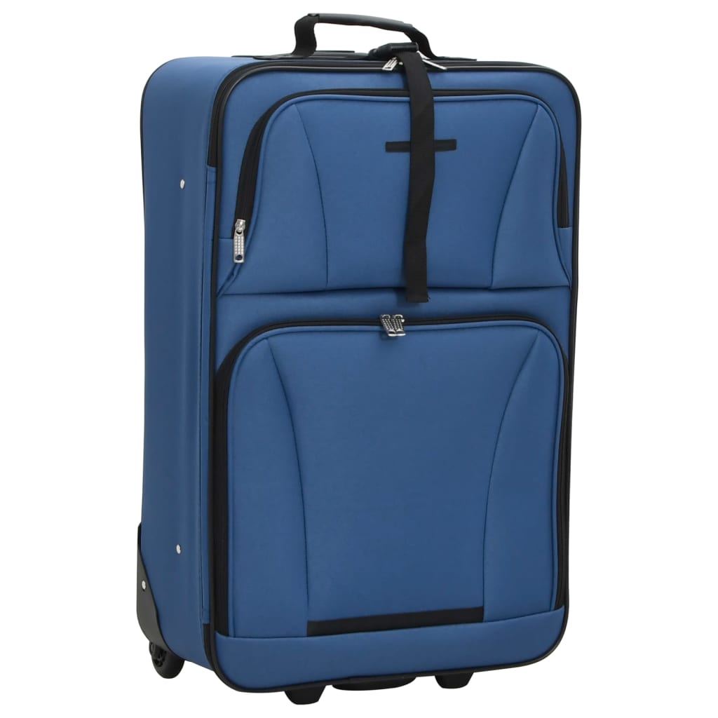 vidaXL 5-delige Kofferset stof blauw