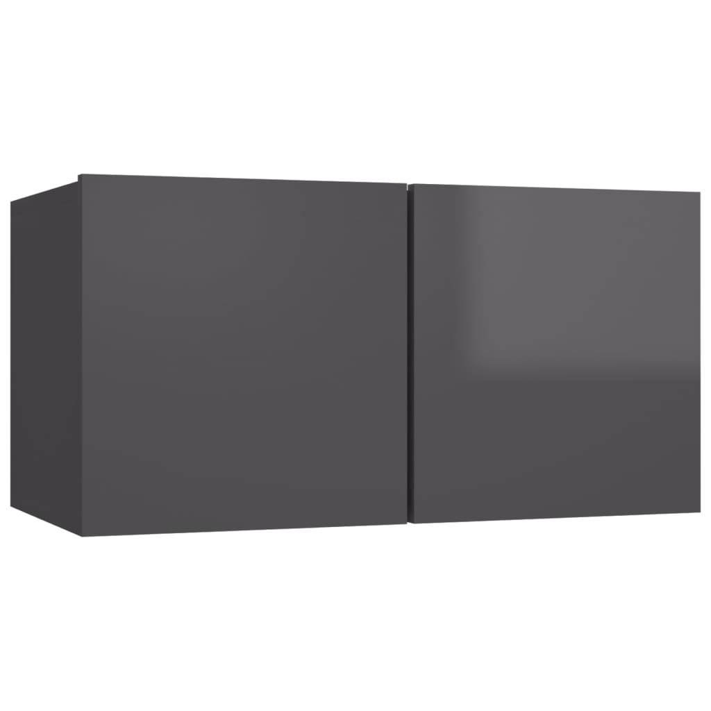 vidaXL Tv-meubelen 8 st spaanplaat hoogglans grijs
