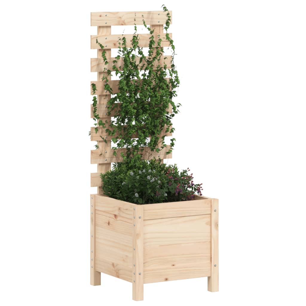 vidaXL Plantenbak met rek 39x39,5x114 cm massief grenenhout