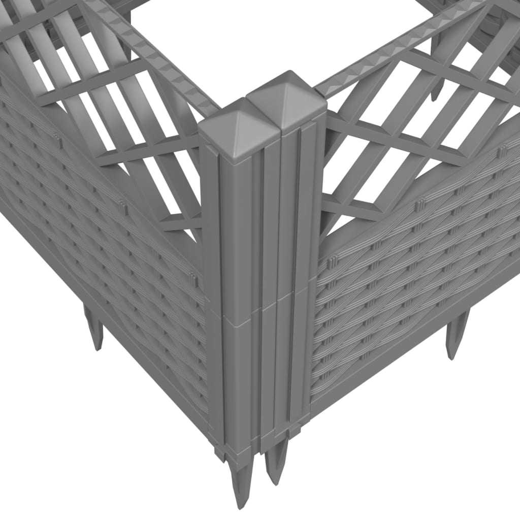 vidaXL Plantenbak met pinnen 43,5x43,5x43,5 cm polypropeen lichtgrijs