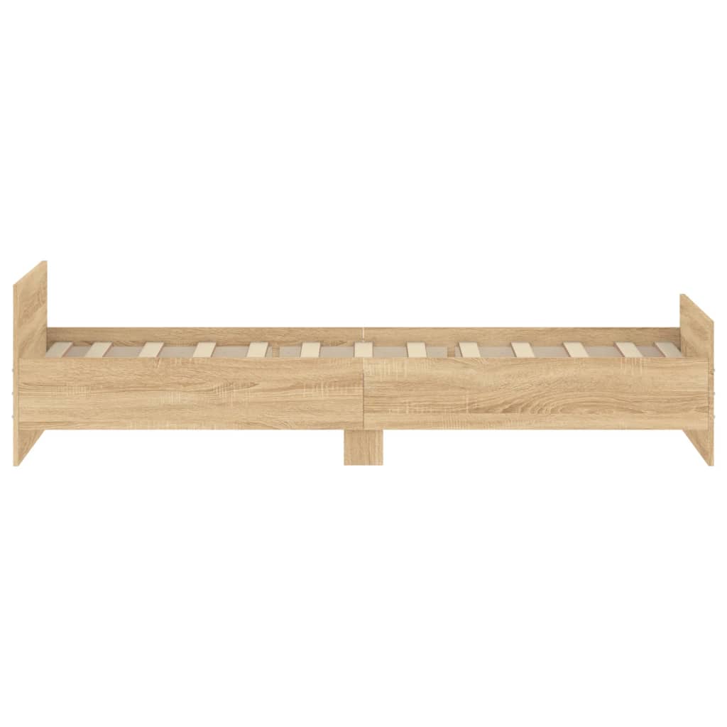 vidaXL Bedframe bewerkt hout sonoma eikenkleurig 100x200 cm