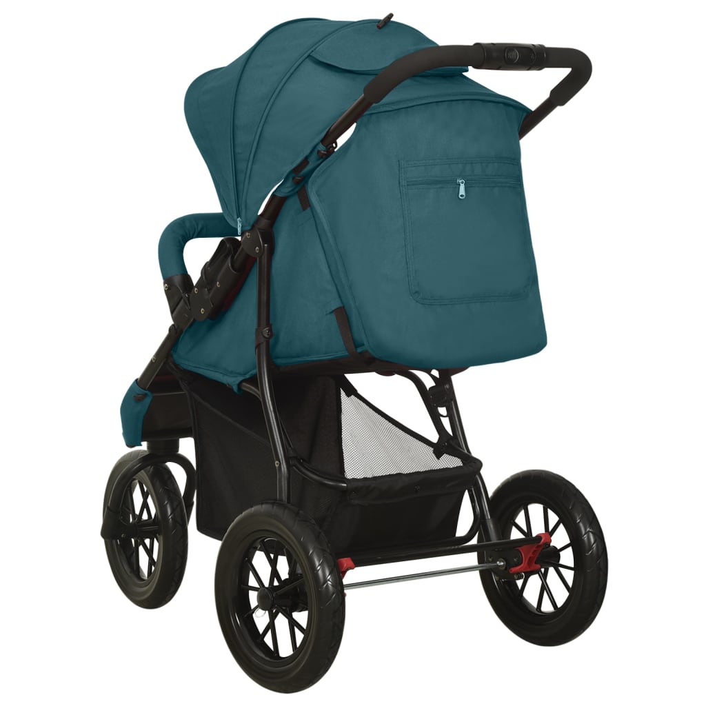 vidaXL Kinderwagen staal groen