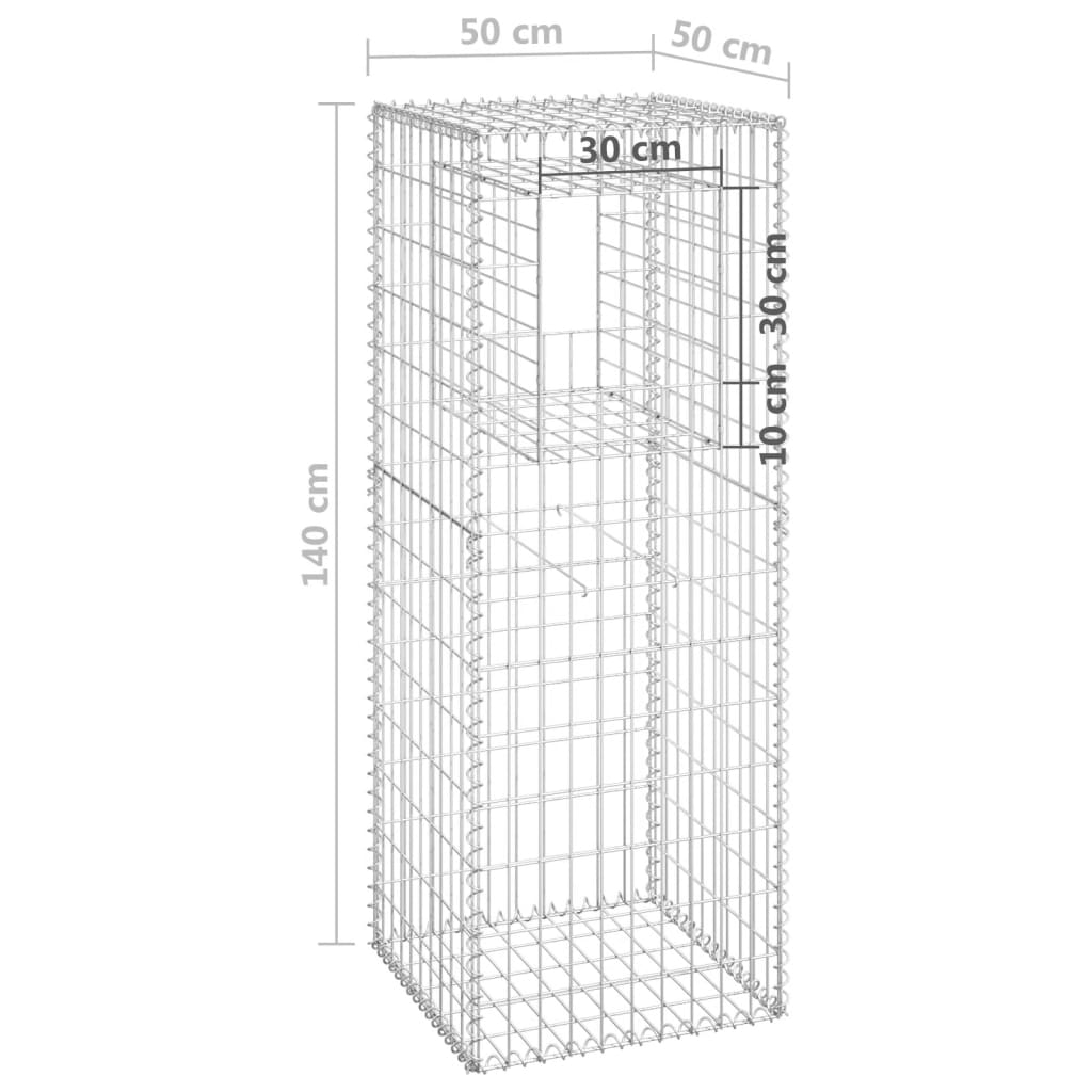 vidaXL Schanskorf paal 50x50x140 cm ijzer