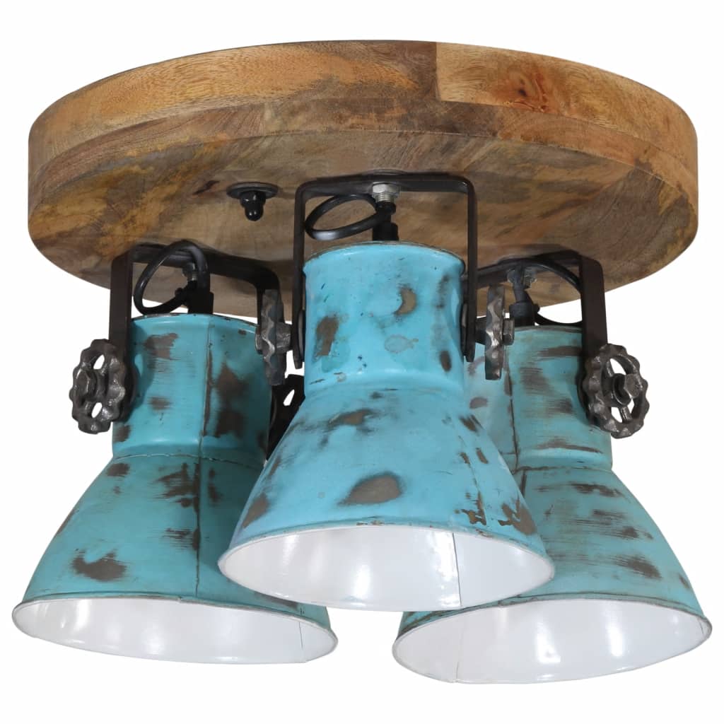 vidaXL Plafondlamp 25 W E27 35x35x25 cm verweerd blauw