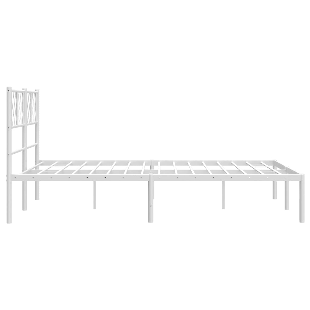 vidaXL Bedframe met hoofdbord metaal wit 140x190 cm