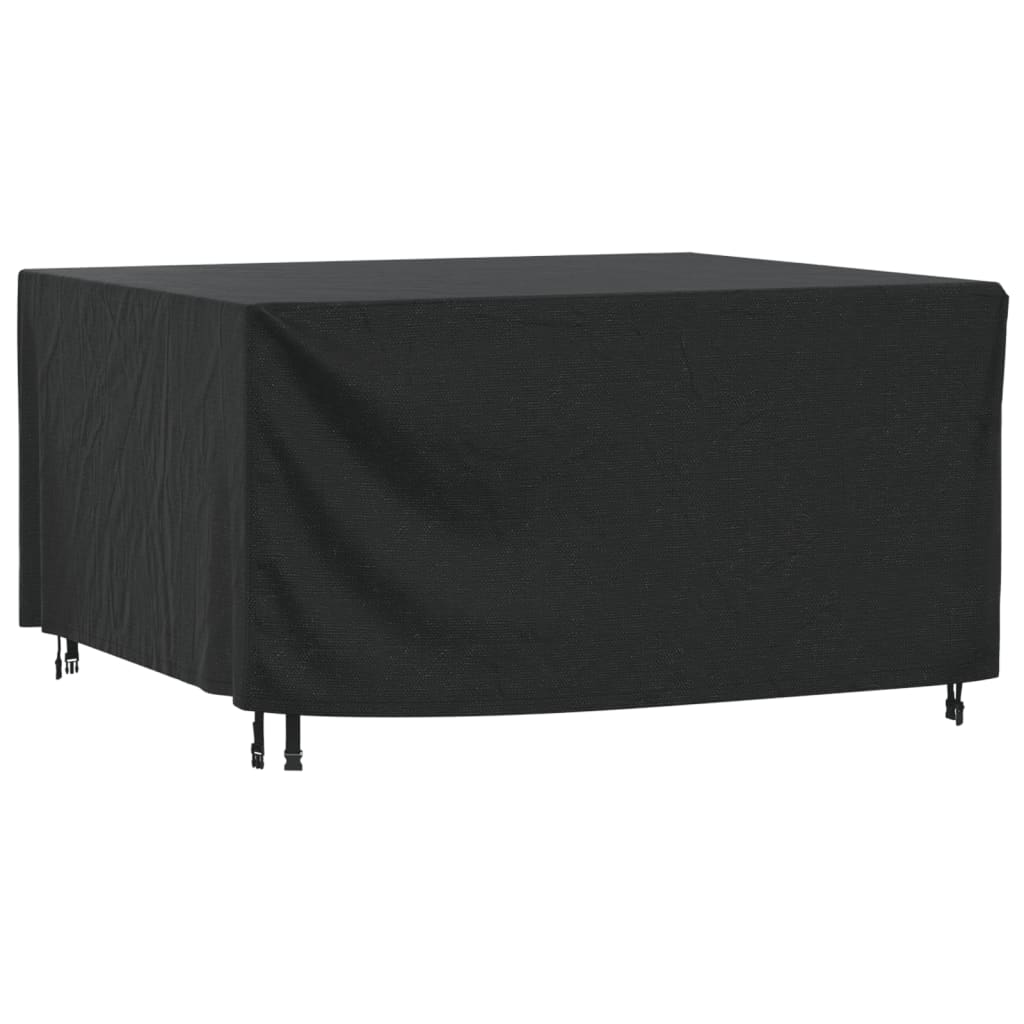 Wanocean Tuinmeubelset hoezen, Buitenpatio meubelhoezen waterdicht 420D Oxford anti-UV scheurbestendige rechthoekige rotan meubelhoezen 140 x 140 x 90 cm
