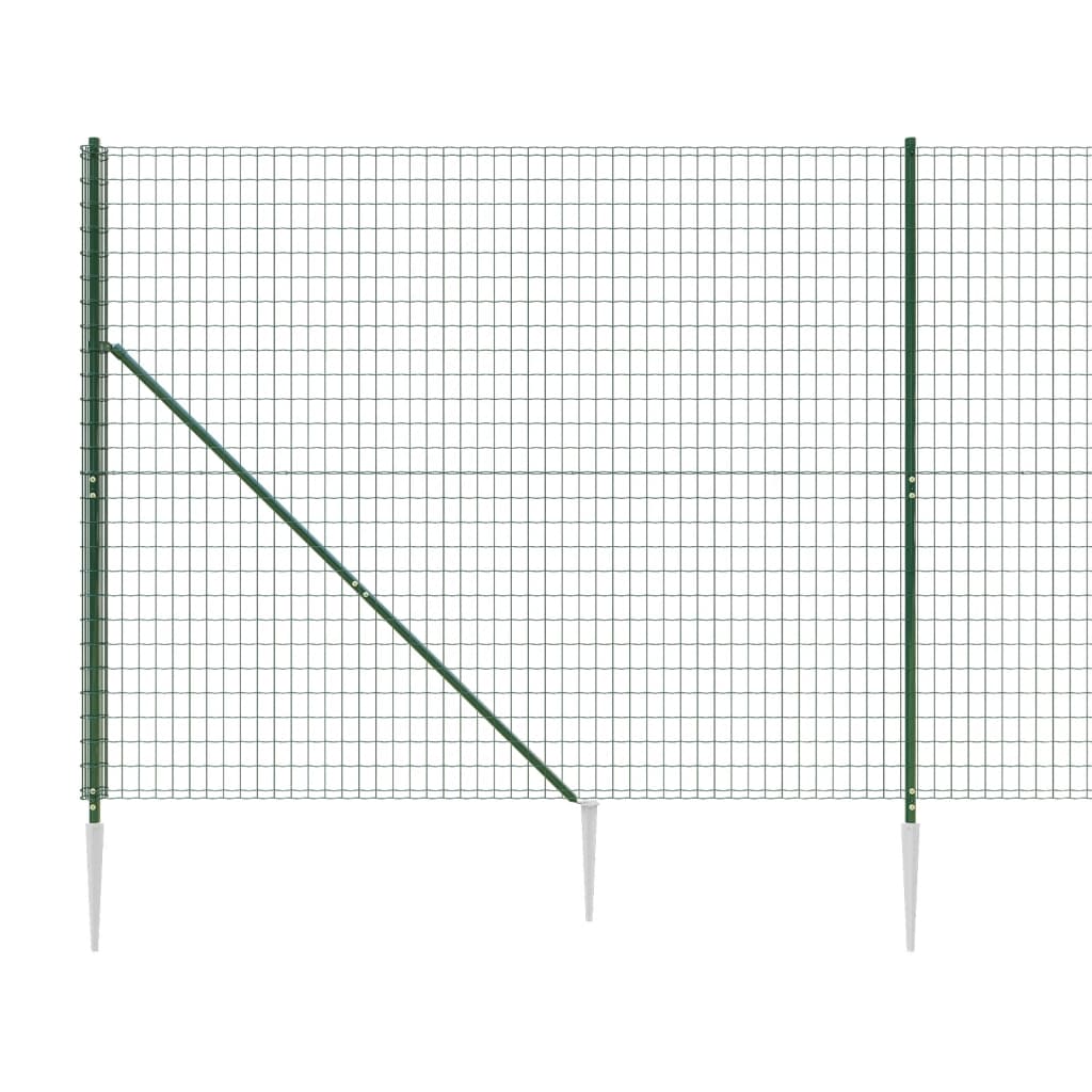 vidaXL Draadgaashek met grondankers 1,4x25 m groen