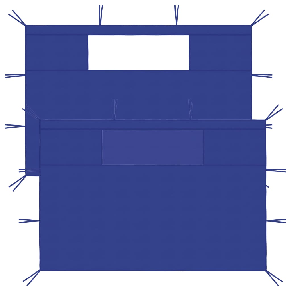 vidaXL Prieelzijwanden met ramen 2 st 70 g/m² 4x2,1 m blauw