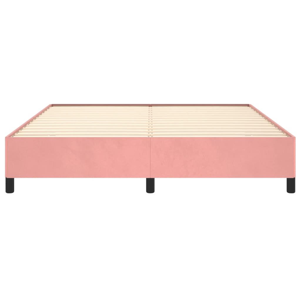 vidaXL Bedframe fluweel roze 160x200 cm