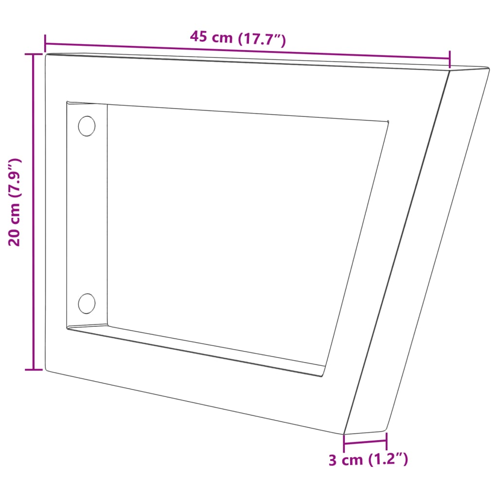 vidaXL Wandbeugels voor wasbak 2 st trapezium staal wit