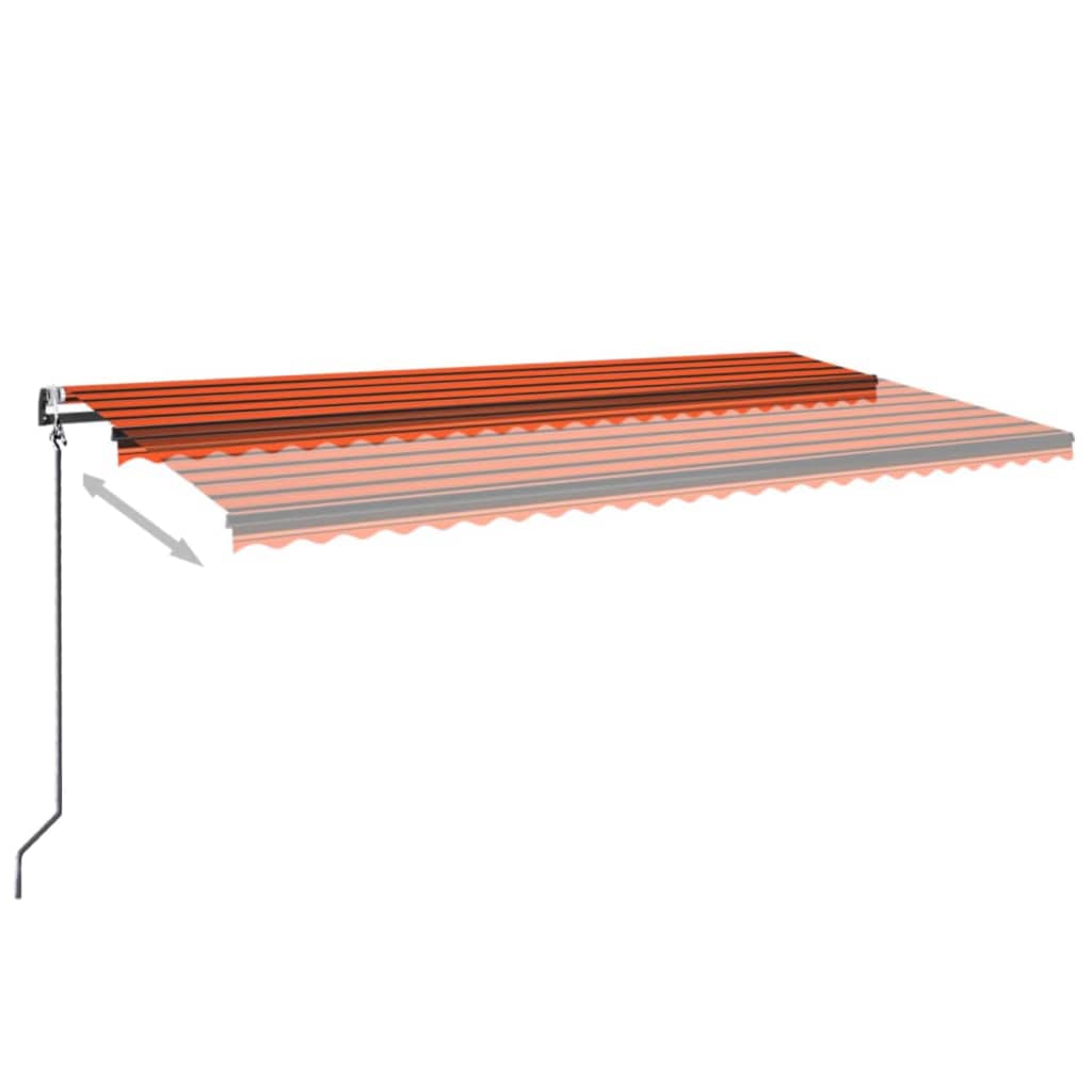 vidaXL Luifel automatisch uittrekbaar 600x350 cm oranje en bruin