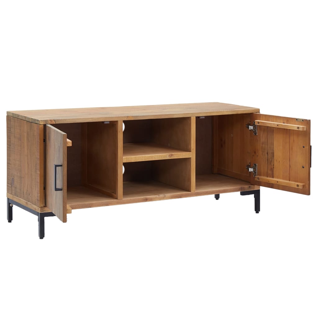 vidaXL Tv-meubel 110x35x48 cm massief grenenhout bruin