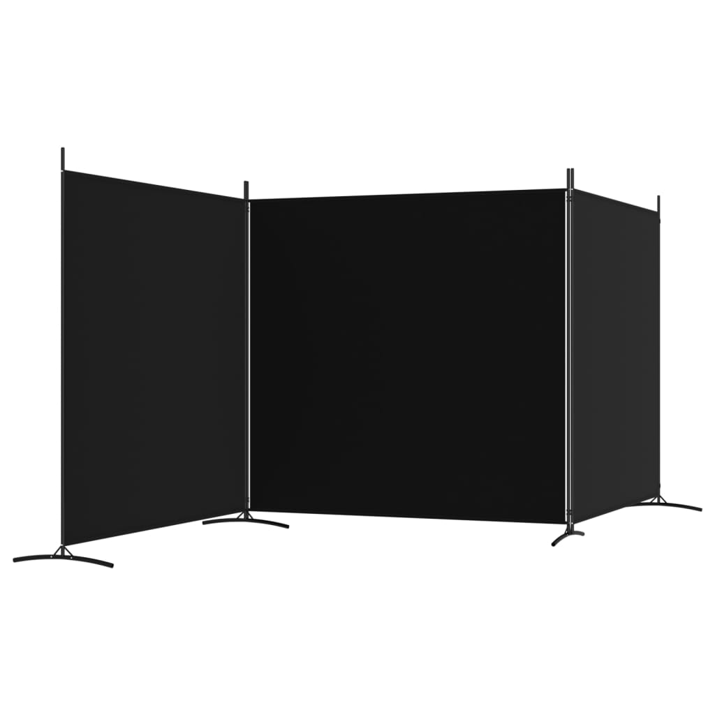vidaXL Kamerscherm met 3 panelen 525x180 cm stof zwart