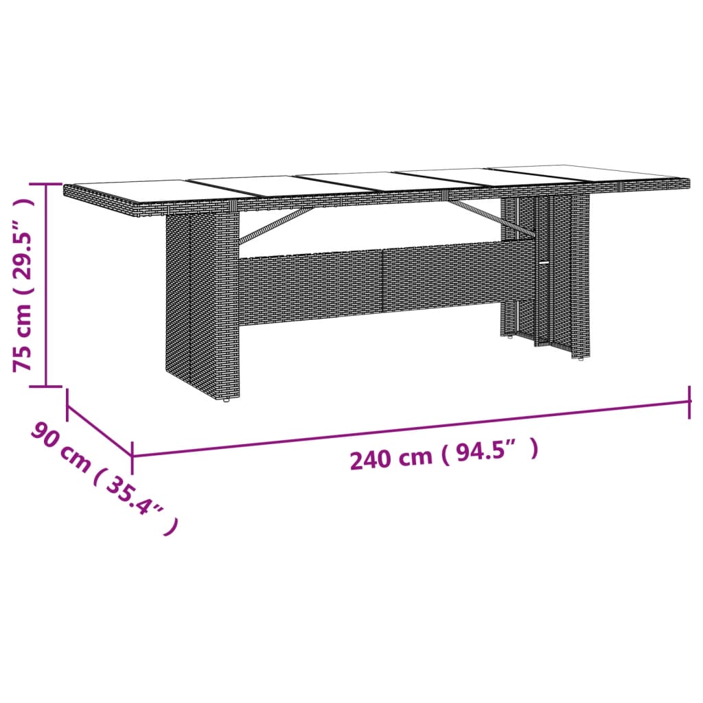 vidaXL 11-delige Bistroset met kussens poly rattan beige