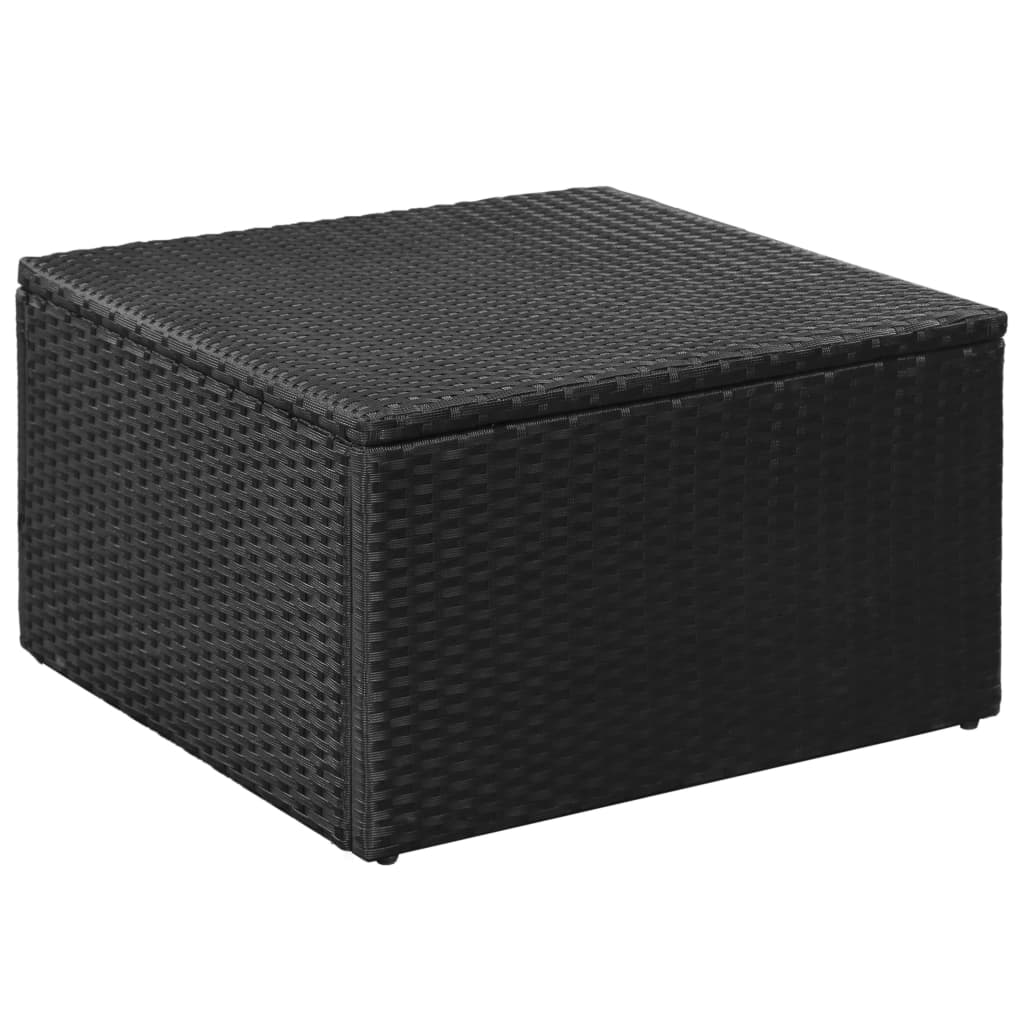 vidaXL 3-delige Loungeset poly rattan zwart en wit