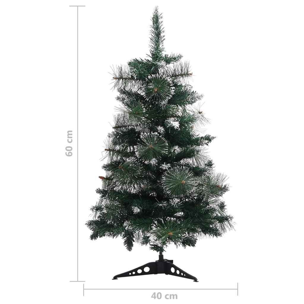 vidaXL Kunstkerstboom met standaard 60 cm PVC groen en wit