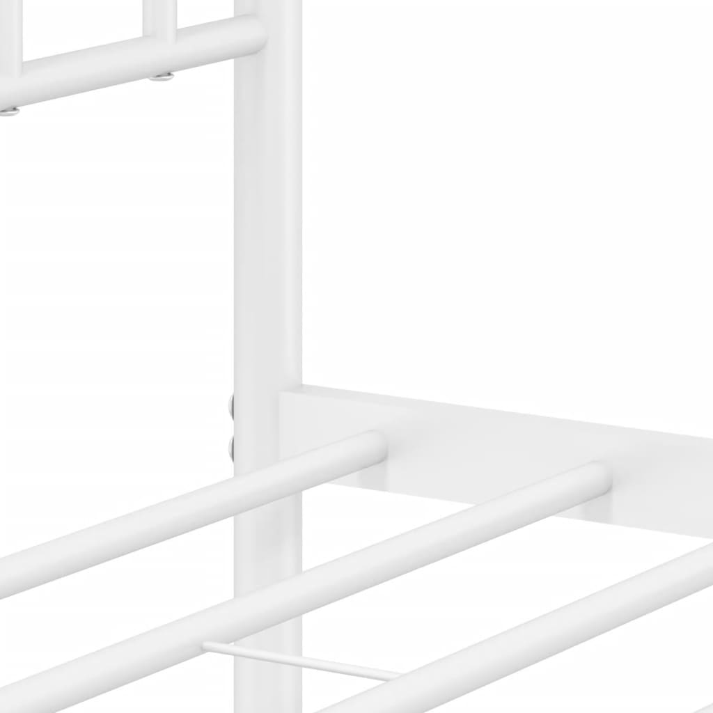 vidaXL Bedframe met hoofd- en voeteneinde metaal wit 180x200 cm