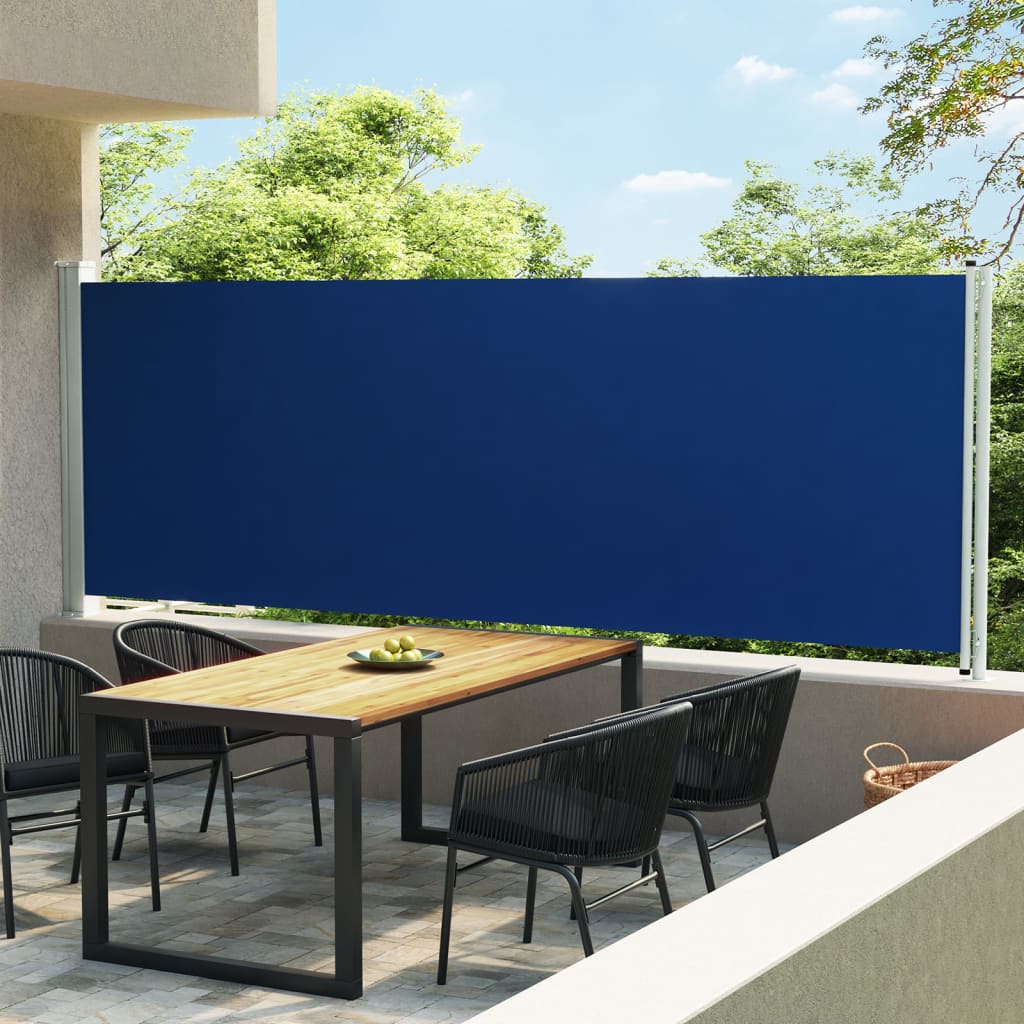 vidaXL Tuinscherm uittrekbaar 160x600 cm blauw