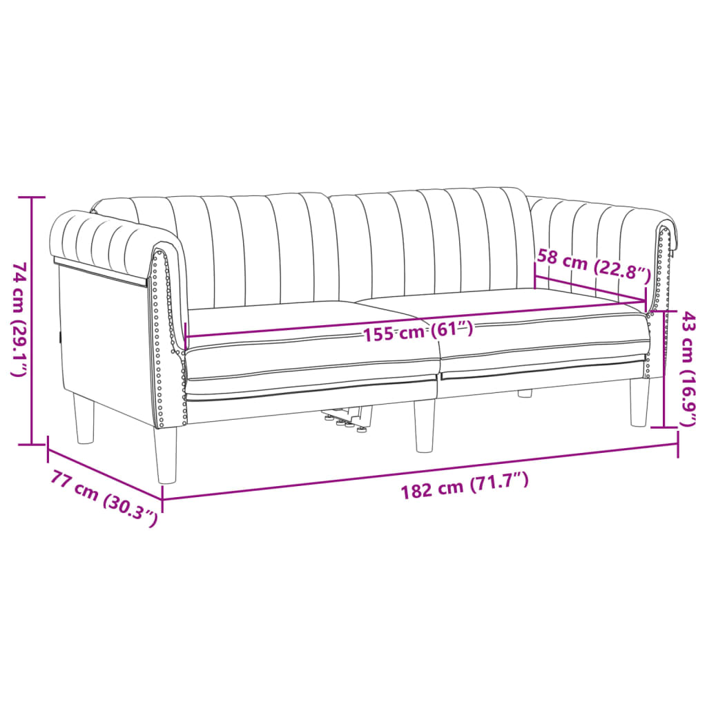 vidaXL 2-delige Loungeset fluweel bruin