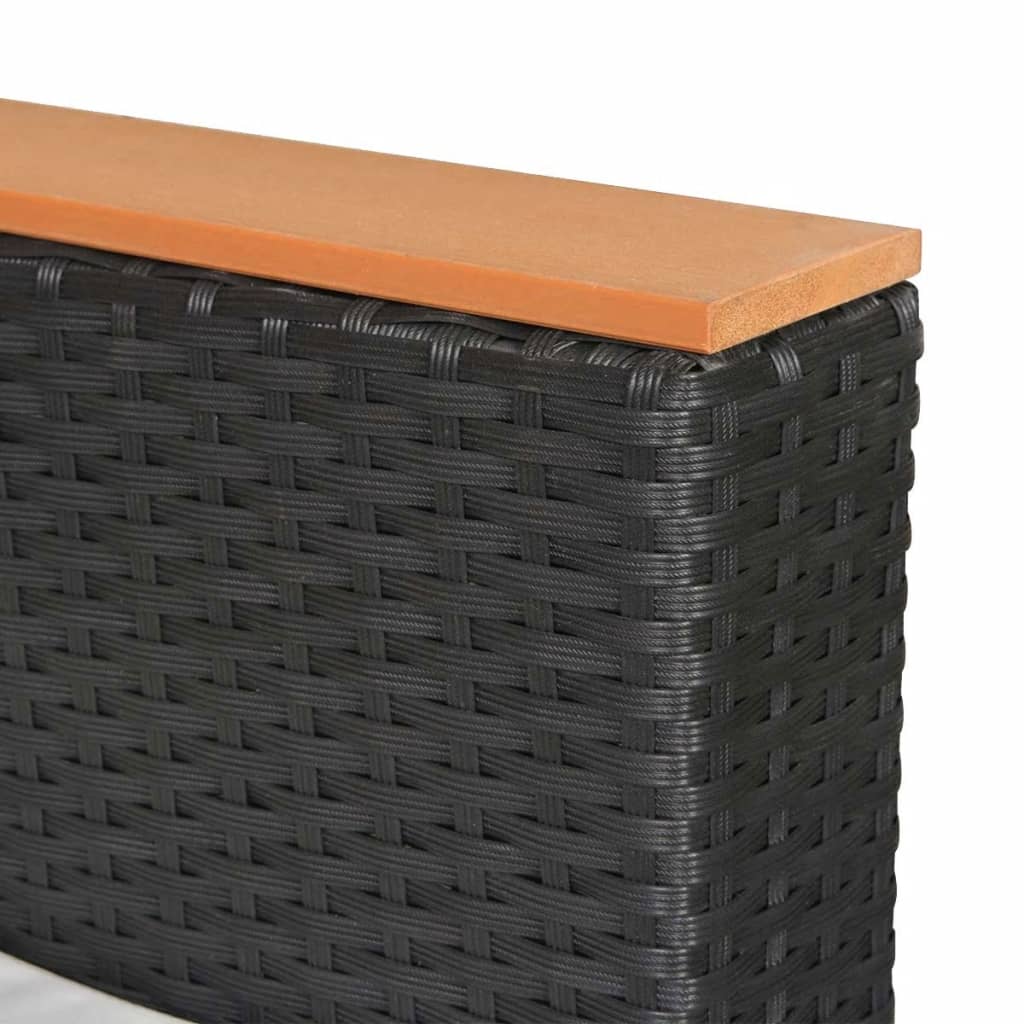 vidaXL 7-delige Loungeset met kussens poly rattan zwart