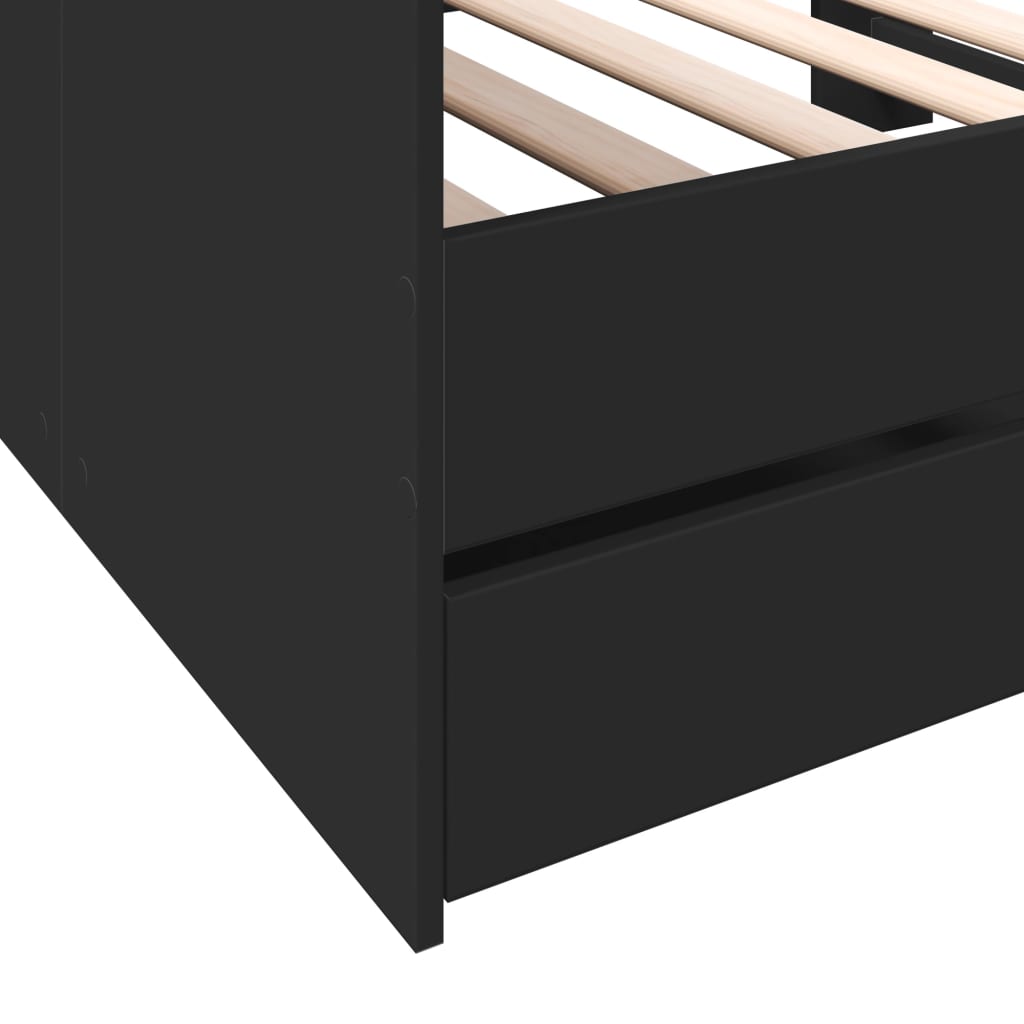vidaXL Slaapbank met lades 75x190 cm bewerkt hout zwart