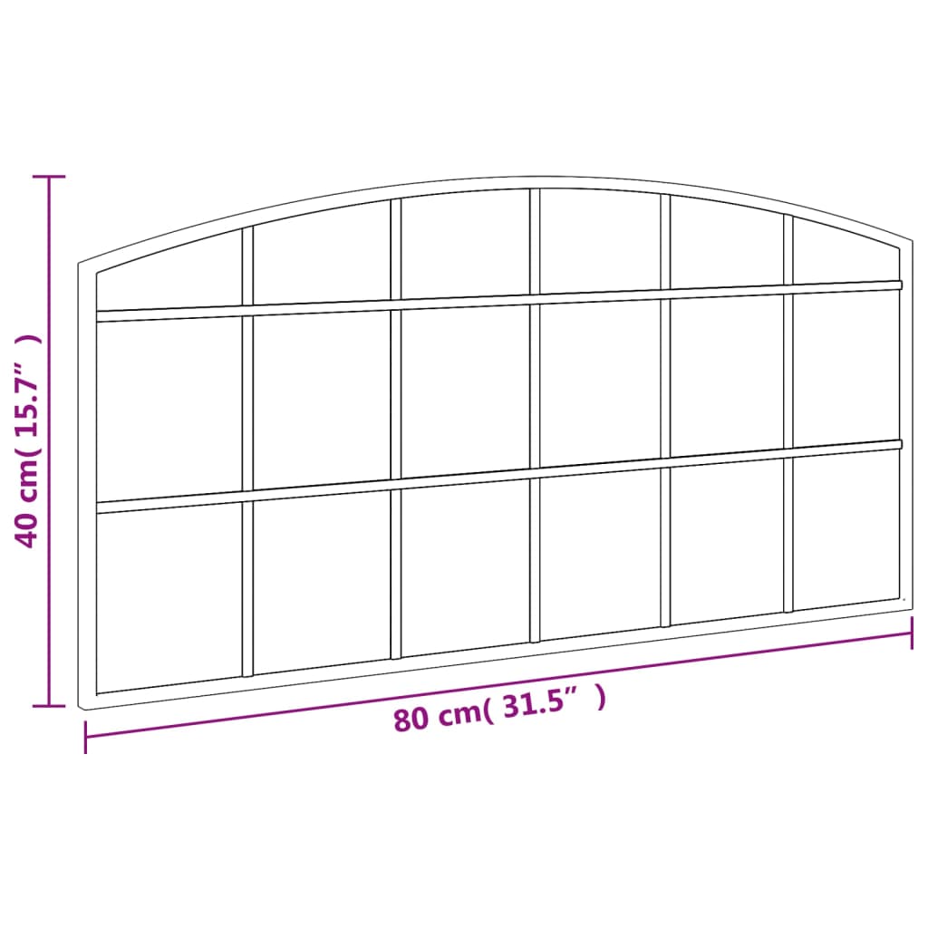 vidaXL Wandspiegel boog 80x40 cm ijzer zwart