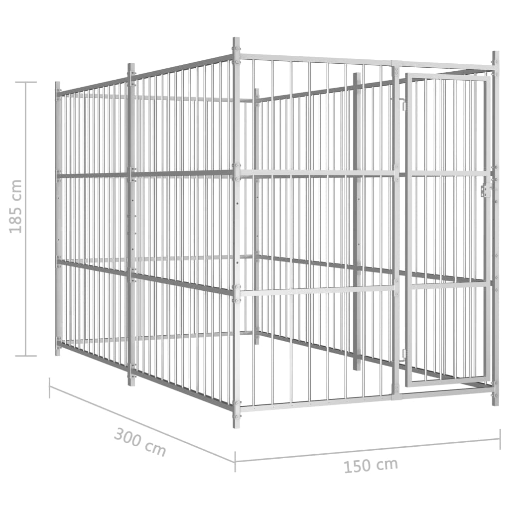 vidaXL Hondenkennel voor buiten 300x150x185 cm