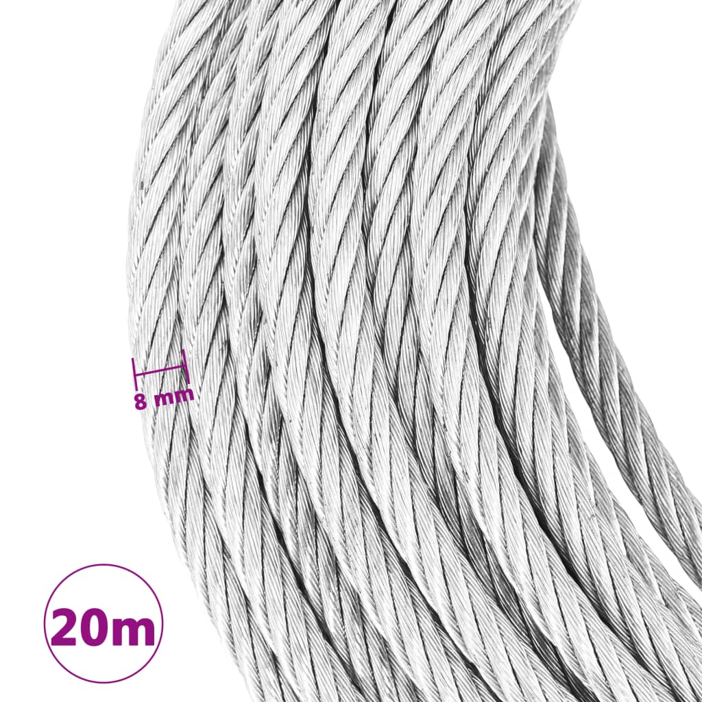 vidaXL Staalkabel 800 kg 20 m