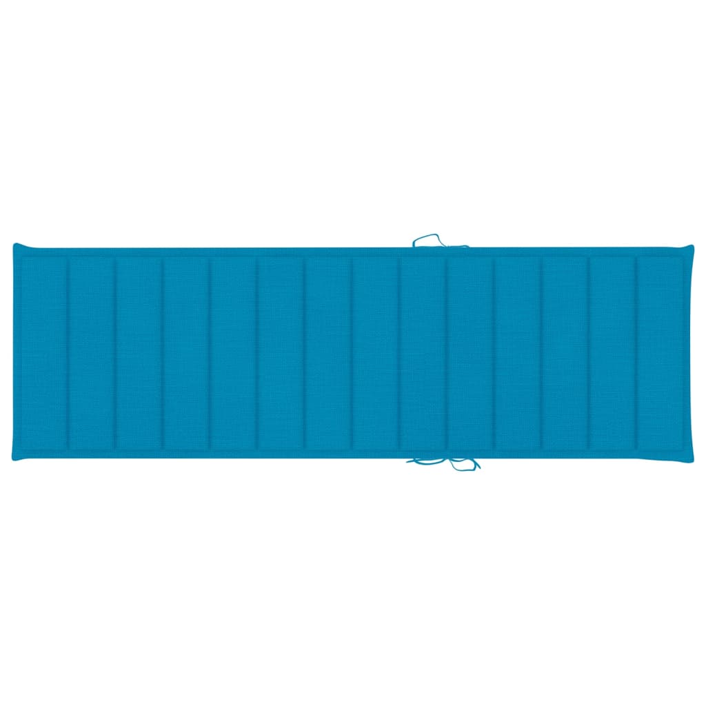 vidaXL Ligbed tweepersoons met blauwe kussens geïmpregneerd grenenhout