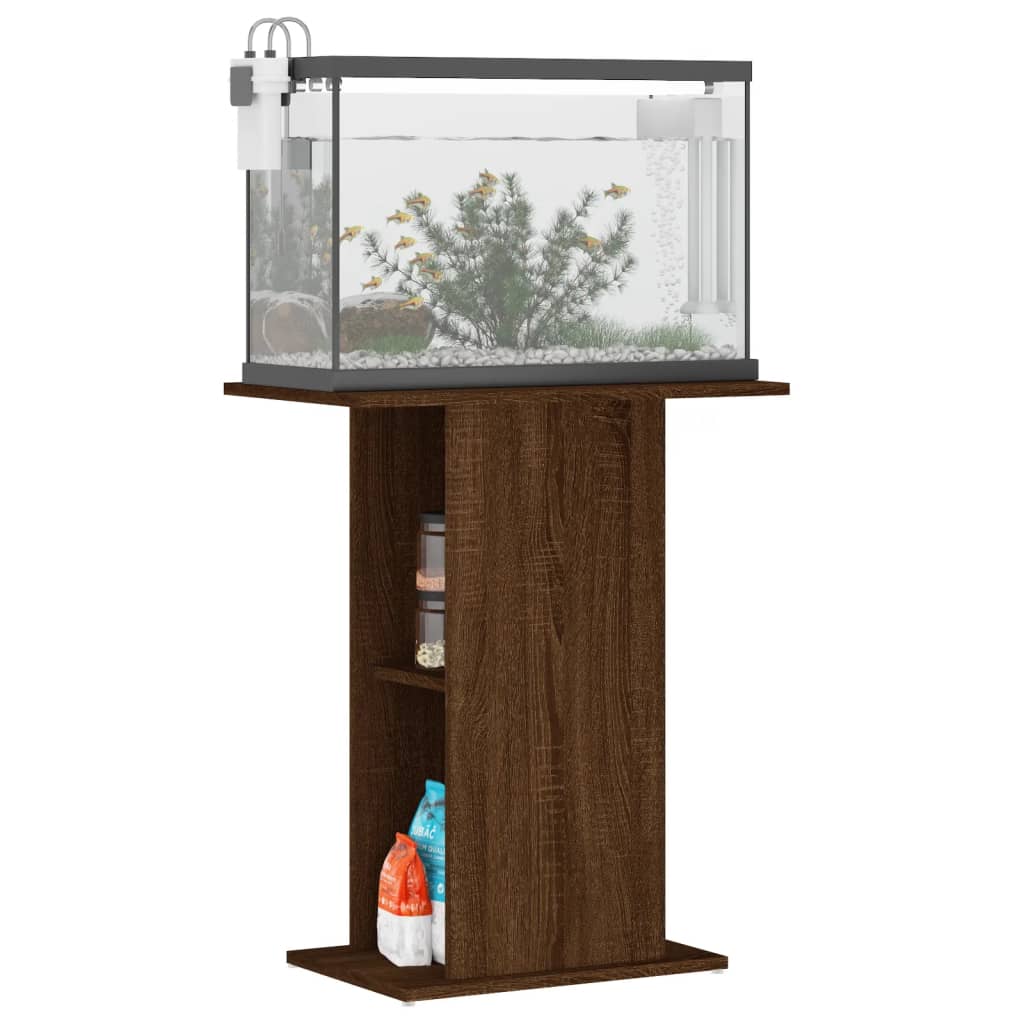 vidaXL Aquariumstandaard 60,5x36x72,5 cm bewerkt hout bruin eikenkleur