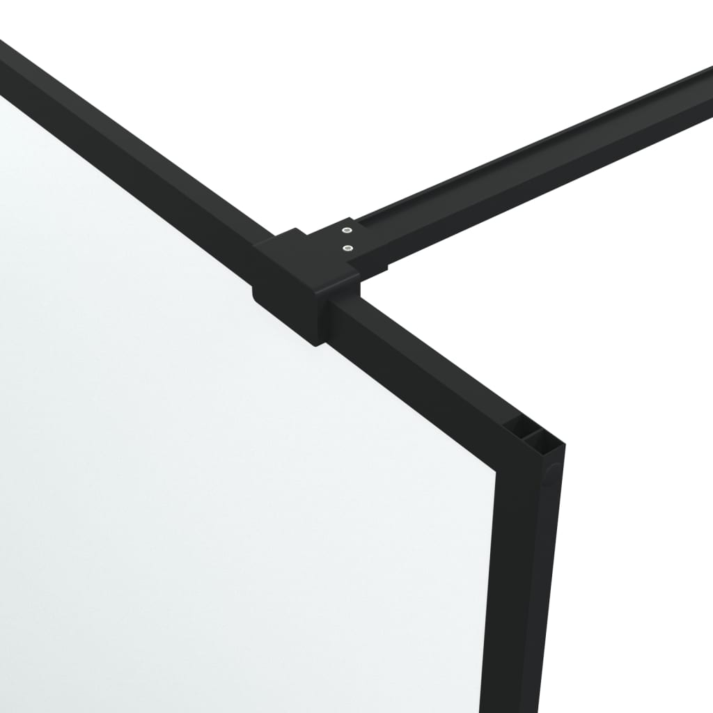vidaXL Inloopdouchewand 115x195 cm mat ESG-glas zwart