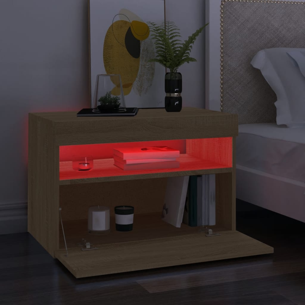 vidaXL Tv-meubel met LED-verlichting 60x35x40 cm sonoma eikenkleurig