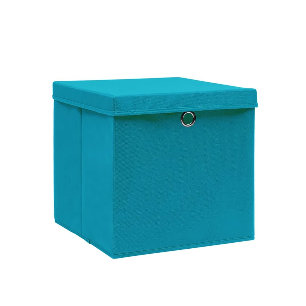 vidaXL Opbergboxen met deksel 4 st 28x28x28 cm babyblauw
