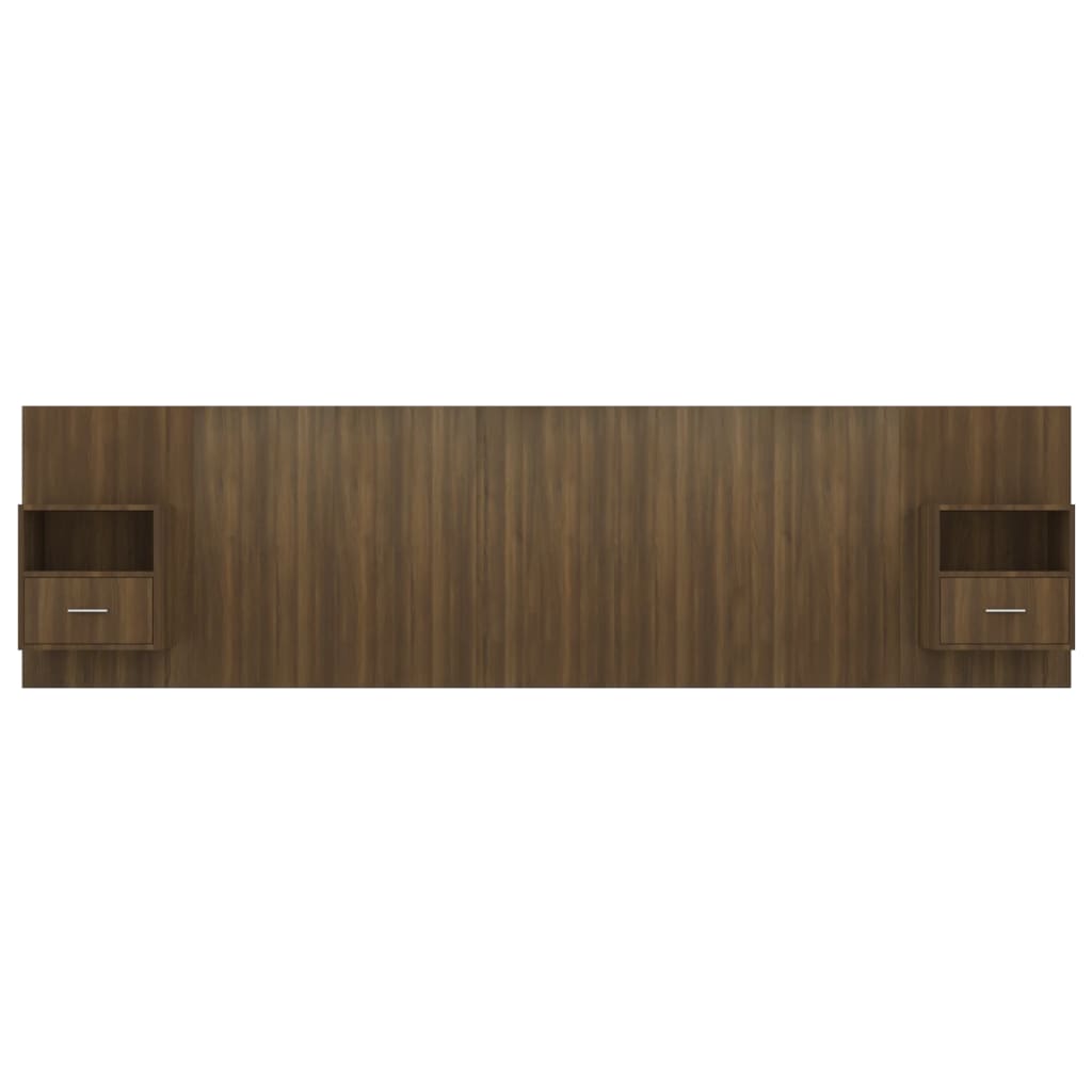 vidaXL Hoofdbord met kastjes bewerkt hout bruin eikenkleur