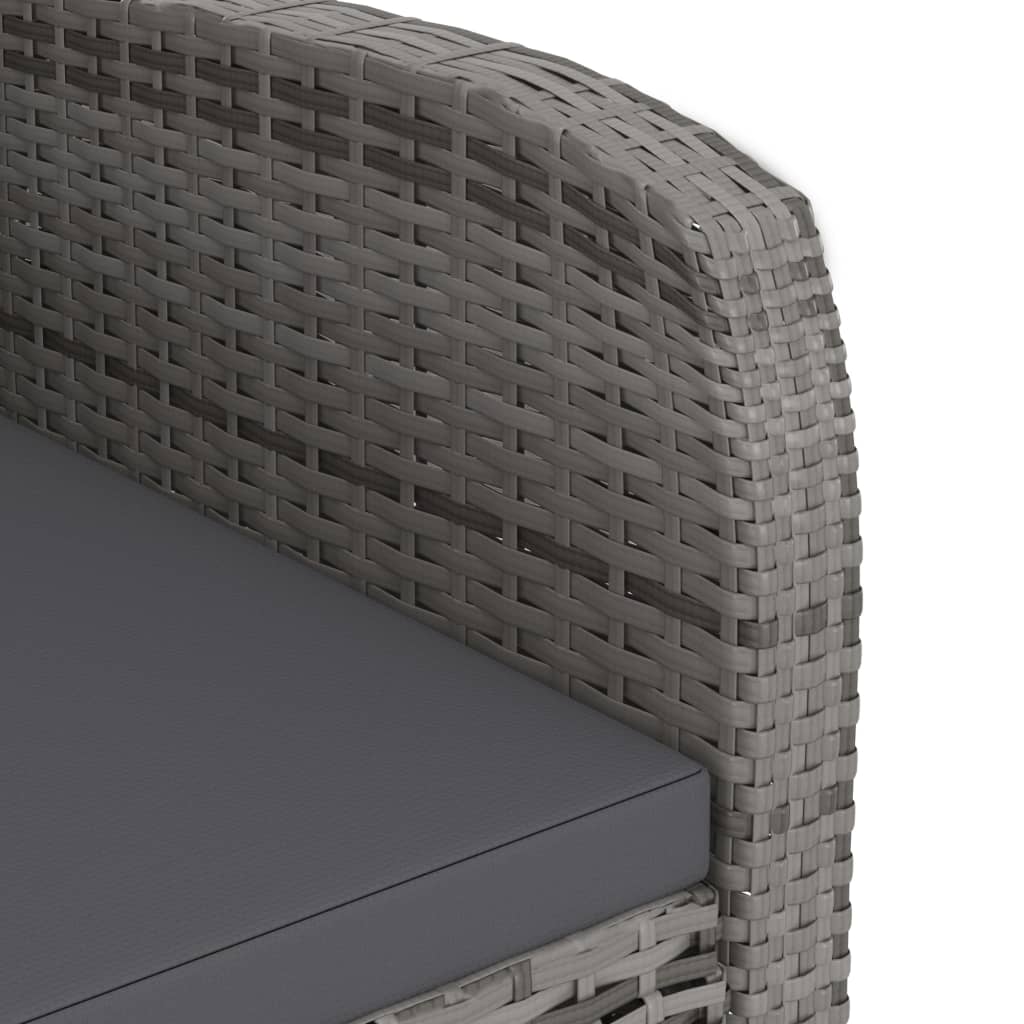 vidaXL 11-delige Tuinset met kussens poly rattan grijs