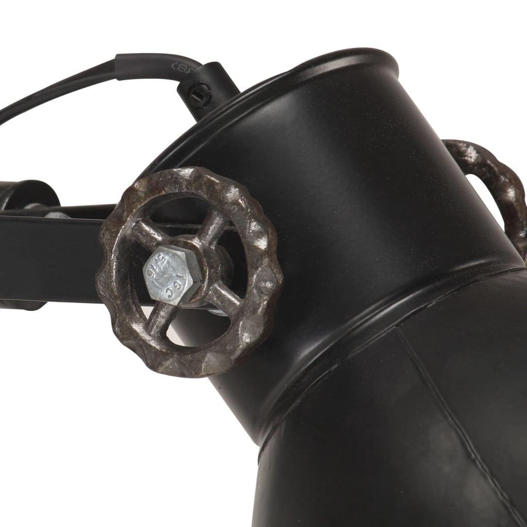 vidaXL Vloerlamp met 2 lampenkappen E27 gietijzer zwart