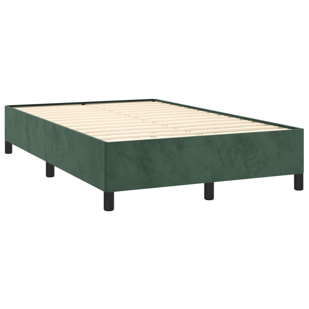 vidaXL Boxspring met matras en LED fluweel donkergroen 120x190 cm