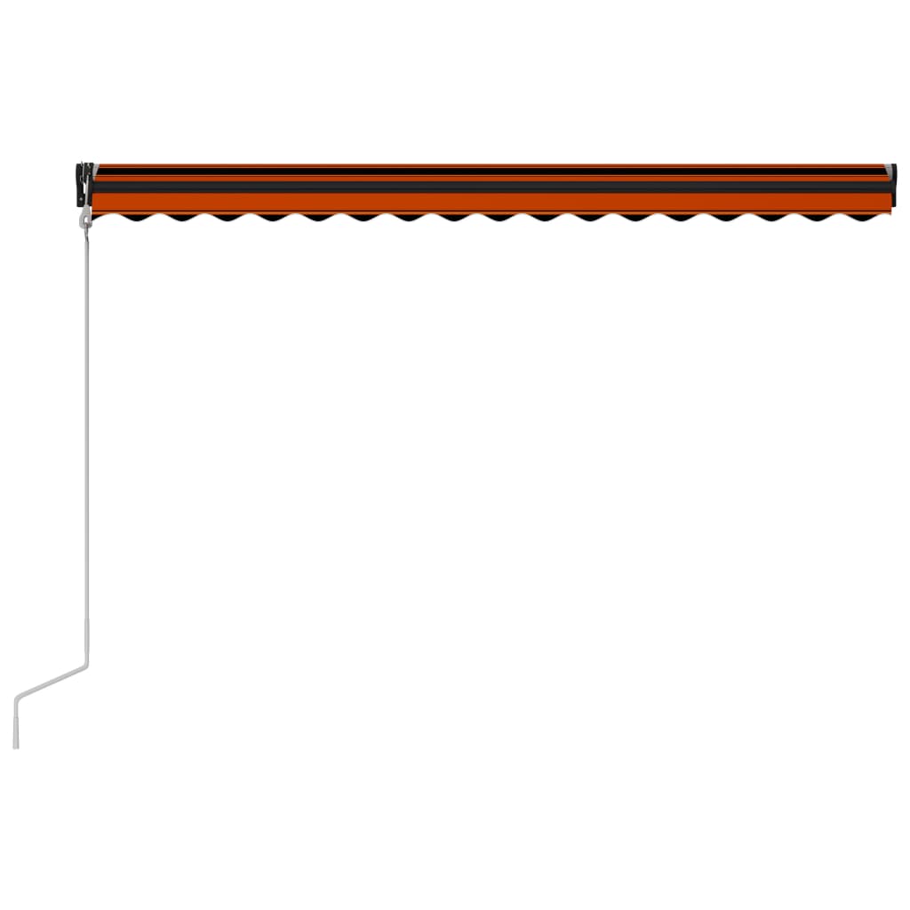 vidaXL Luifel uittrekbaar met windsensor LED 400x300 cm oranje bruin