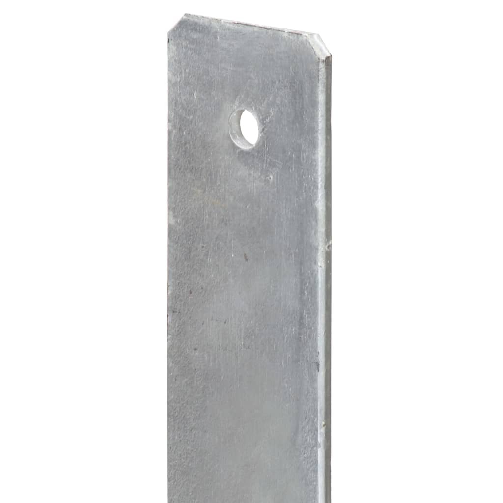 vidaXL Grondankers 2 st 8x6x60 cm gegalvaniseerd staal zilverkleurig