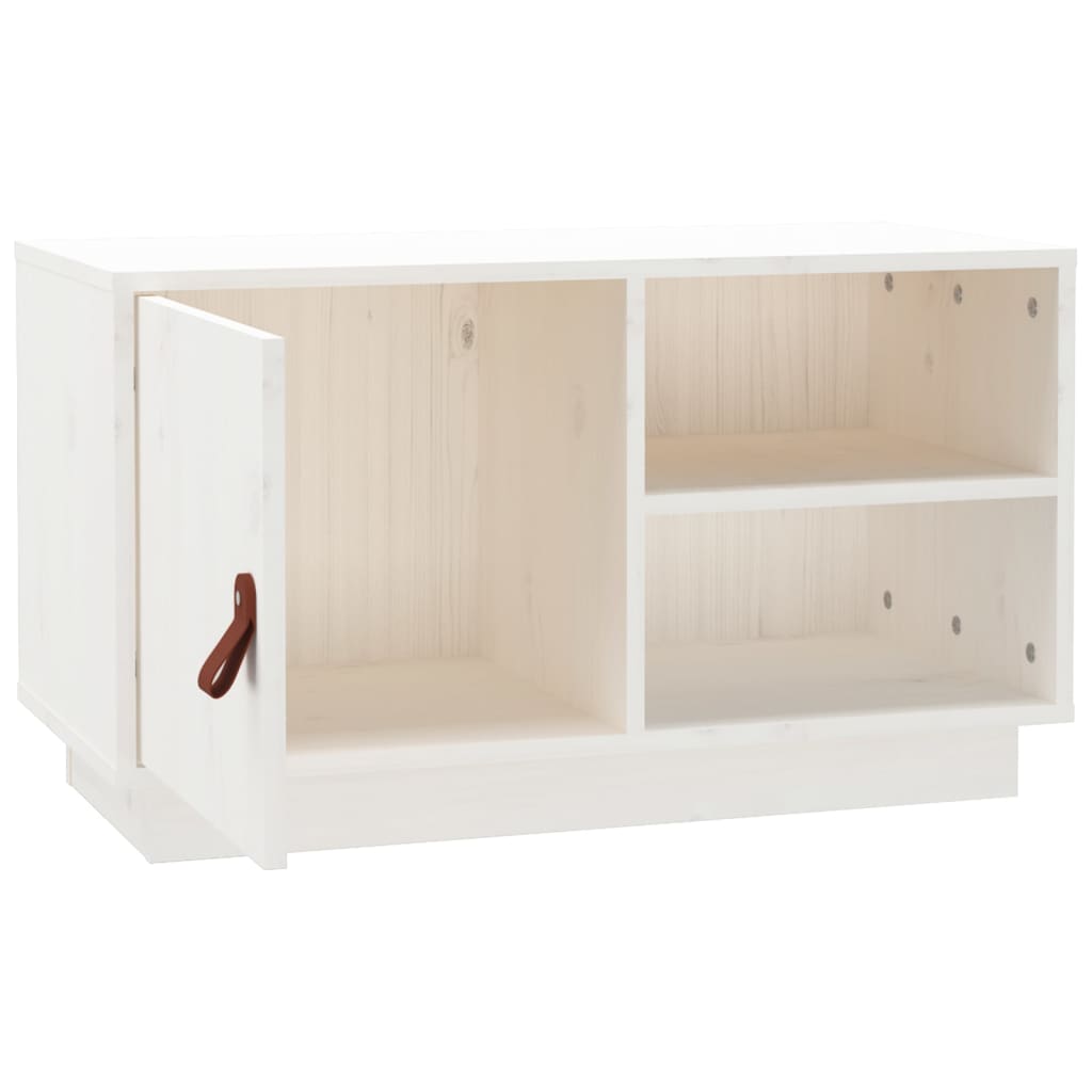 vidaXL Tv-meubel 70x34x40 cm massief grenenhout wit