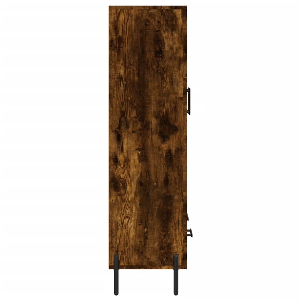 vidaXL Hoge kast 69,5x31x115 cm bewerkt hout gerookt eikenkleurig