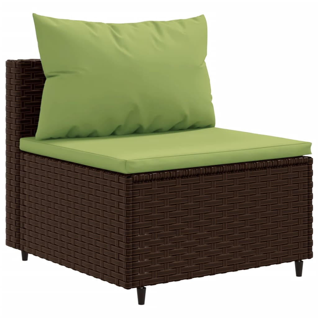 vidaXL 7-delige Loungeset met kussens poly rattan bruin