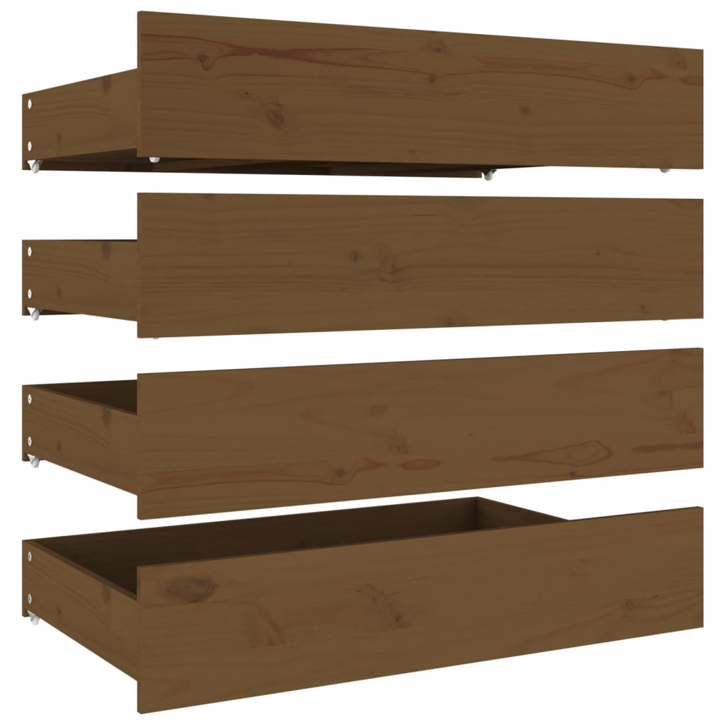 vidaXL Bedframe met lades massief hout honingbruin 180x200 cm