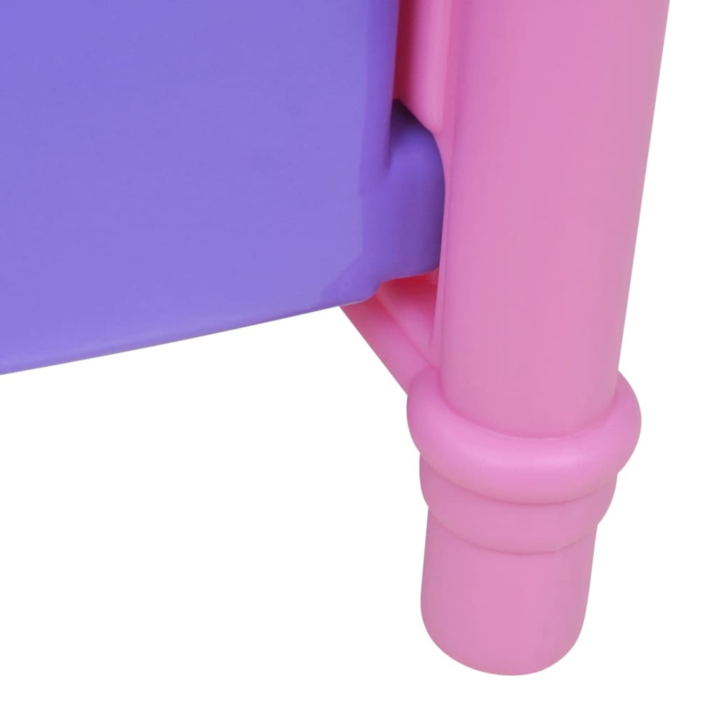 Poppenbed voor kinderen kinderkamer roze + paars