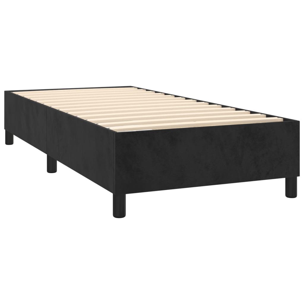 vidaXL Boxspring met matras en LED fluweel zwart 90x200 cm