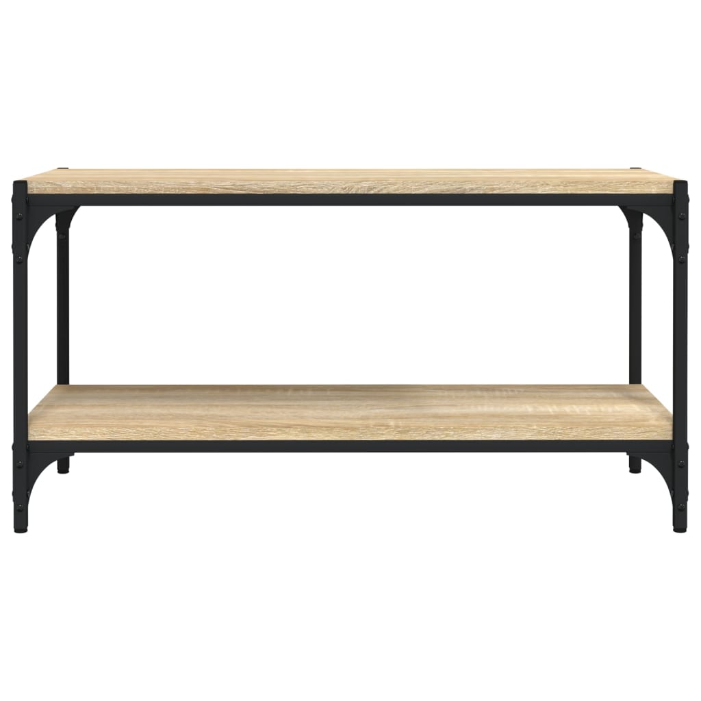 vidaXL Tv-meubel 80x33x41 cm bewerkt hout en staal sonoma eikenkleurig