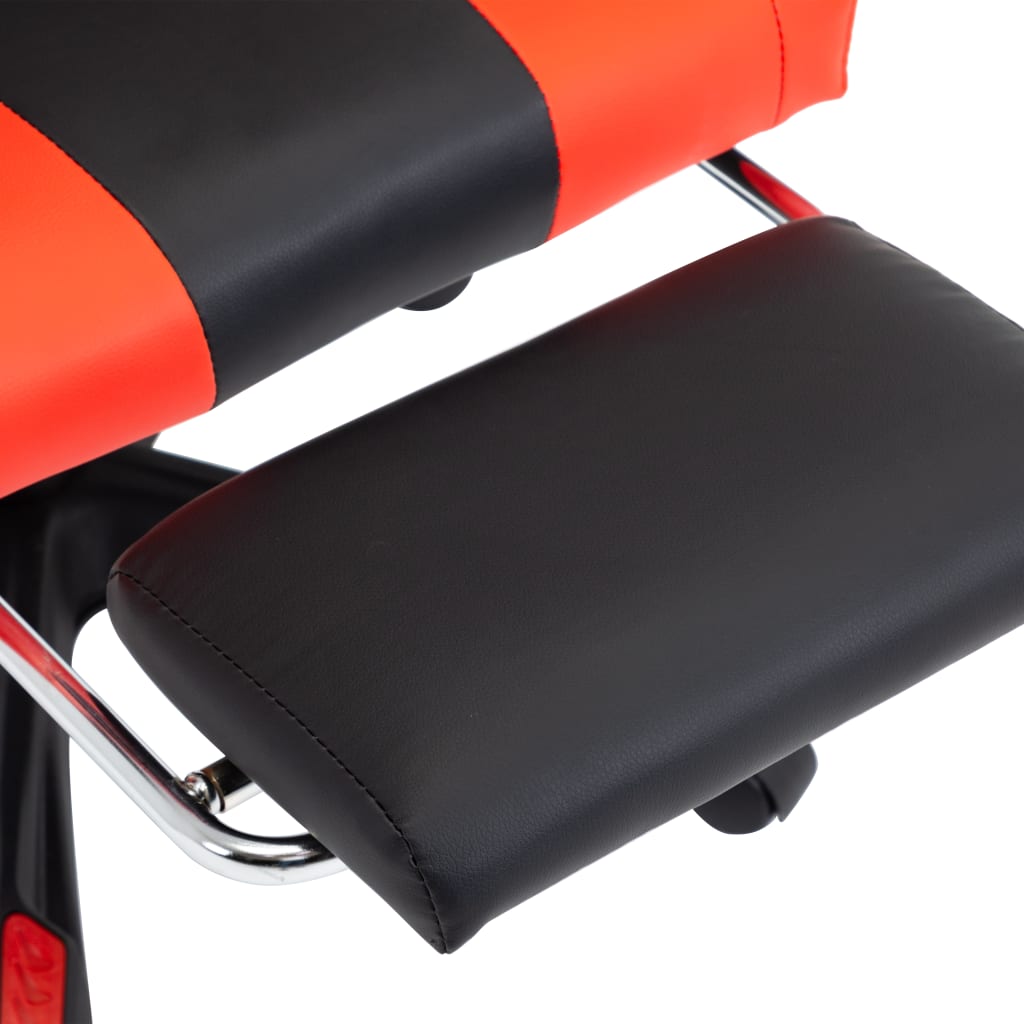 vidaXL Racestoel met voetensteun kunstleer rood en zwart
