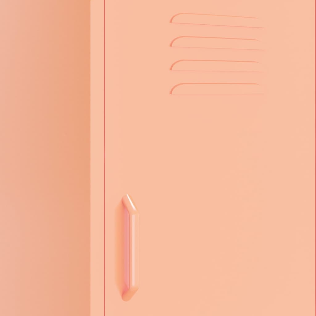 vidaXL Opbergkast 42,5x35x101,5 cm staal roze