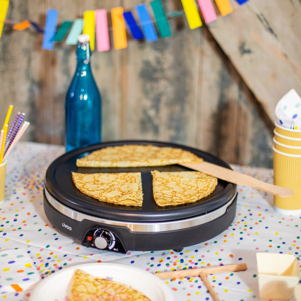 Livoo Crêpemaker XXL zwart Ø 38 cm zwart